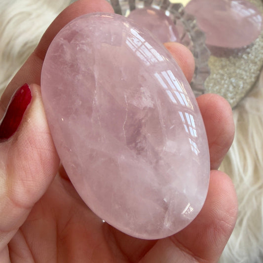 Rose Quartz Palm Stone