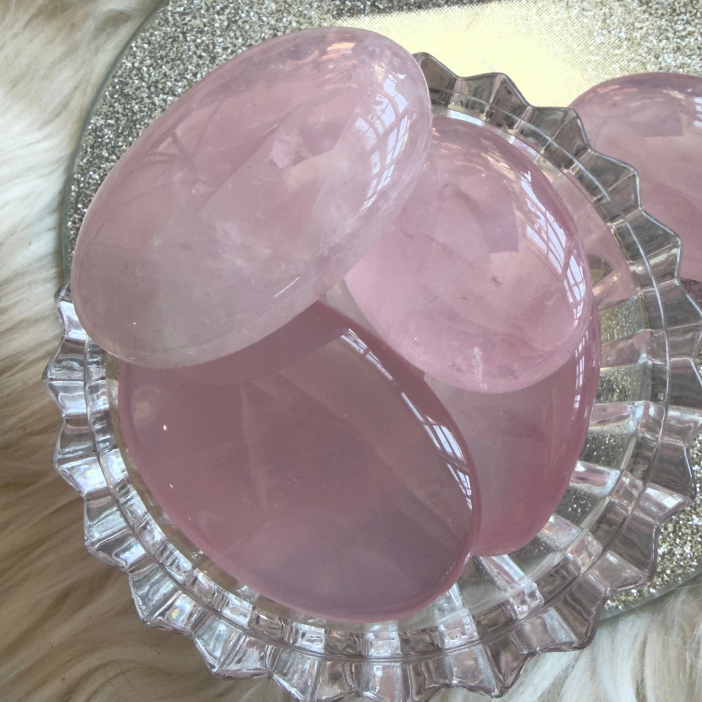 Rose Quartz Palm Stone