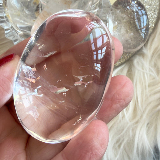 Clear Quartz Palm Stone
